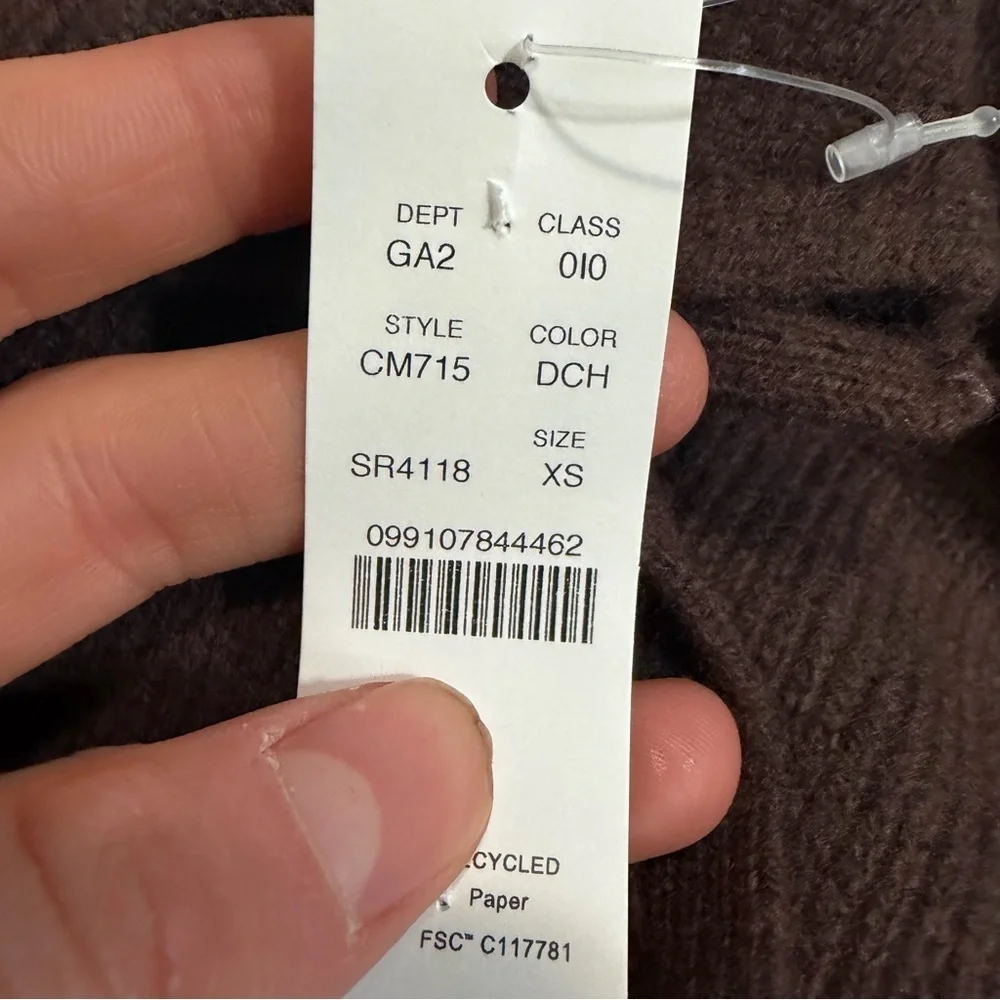 J crew deep chocolate Milano-stitch cinched-waist cardigan